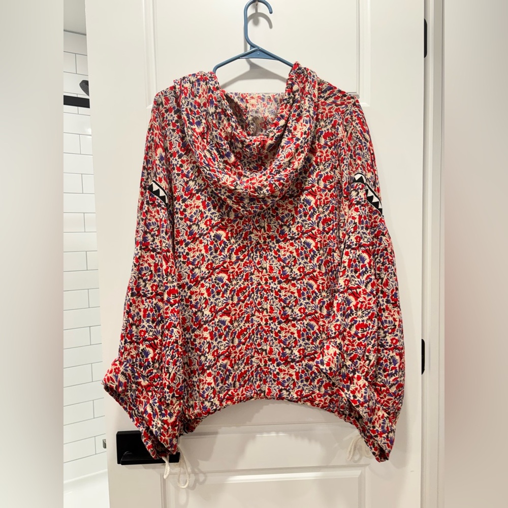 Free People Floral Patterned Hoodie with Geometric Accents GUC - Picture 7 of 8